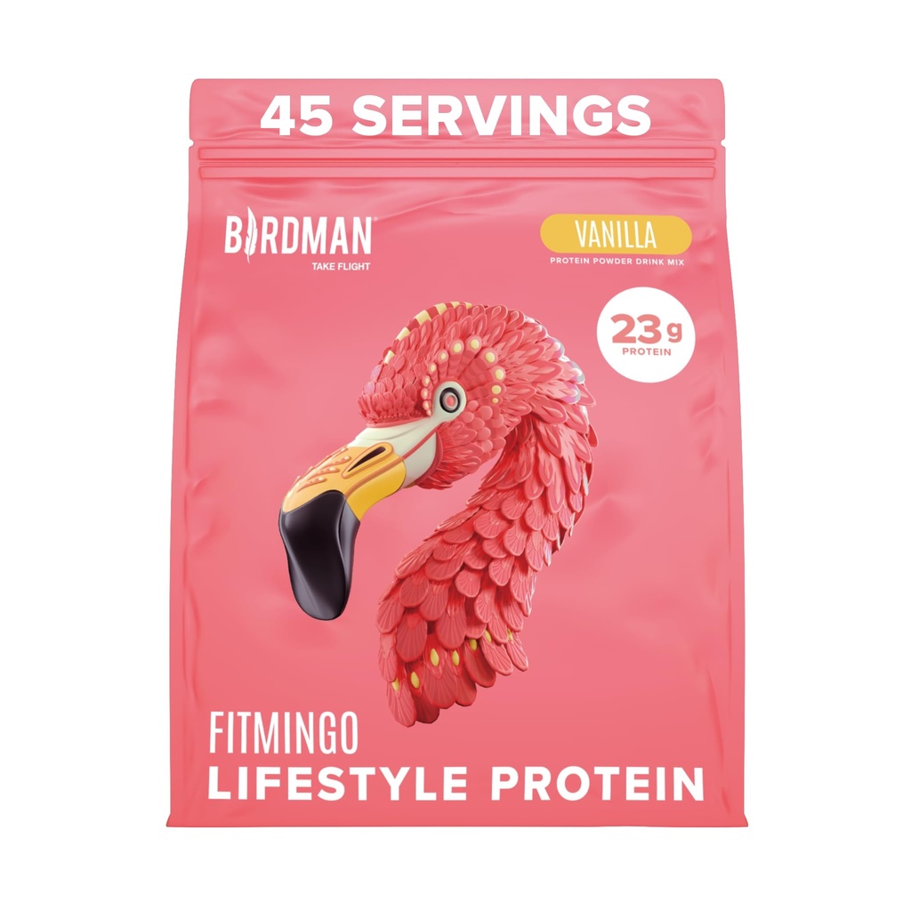 BRIDMAN Fitmingo Vegan Powder dengan Inositol, Collagen Boosters, Hyaluronic Acid dan Vitamin 124; Low Carb, Dairy Free, Low Calorie 124; 23g Plant Based Blueberry Protein Poader dengan Myo- Inositol