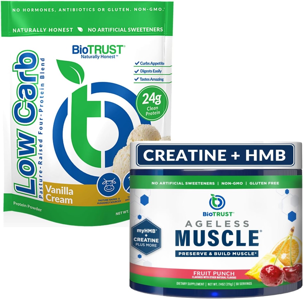 BioTrust Agneless Muscle (Fruit) and Low Carb Multi Protein (Vanilla Cream) Bundle