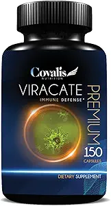 Viracate Immune Defense Supplement Aver4; dengan Monolaurin, Olive Leaf Extract, Cakar Kucing, & Lysine 124; Properti Antikal-Mikrolaural 124; 150 Capsules