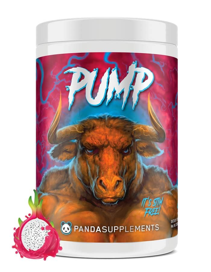 Underground Bio Labs Panda Pompa, Pre- Workout, No-Clump Formula w / 10G L-Citrulline Malate, Alpha GPC, Lions Mane, CognatiQ ™, VasoDrive- AP 40 Scoops (Rainbow Dragonfruit)