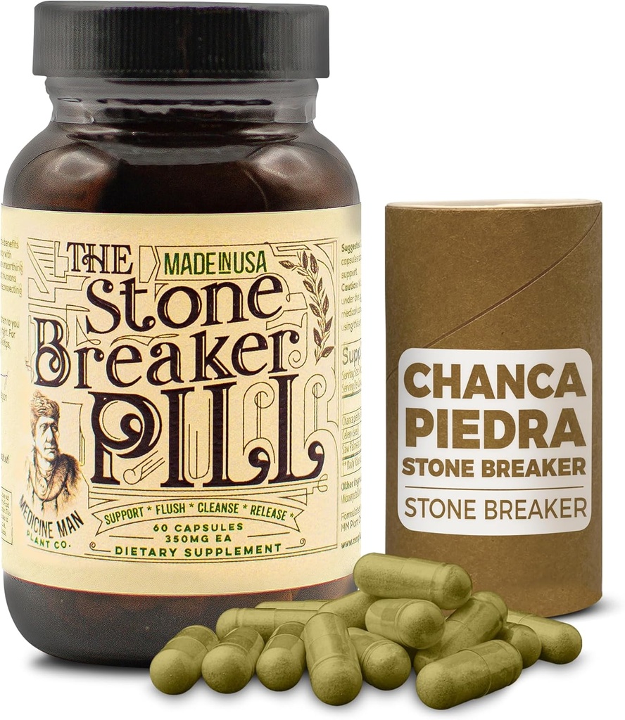 The Stone Breaker Pill 60 Kapsul - kandung empedu dan Kidney Suplemen dengan Chanca Piedra, Seeds Celery, dan Saw Palmetto - Herbal dan Organic Galley dan Ginjal Stone Breaker untuk Kidney Stones