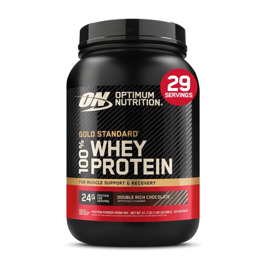 Optimum Nutition Gold Standard 100% Whiy Protein Powder, Coklat Kaya Ganda 1,98 Pound (Paket May Vary)