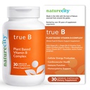 Pabrik True- B NatureCity - berbasis Super B Vitamin Complex Suplement 12.4; Dibuat dari Sumber Pangan Seluruh Oraganic Bersertifikat dengan Aktif Folate dan Vitamin B12 - (30 Gragie Capsules)