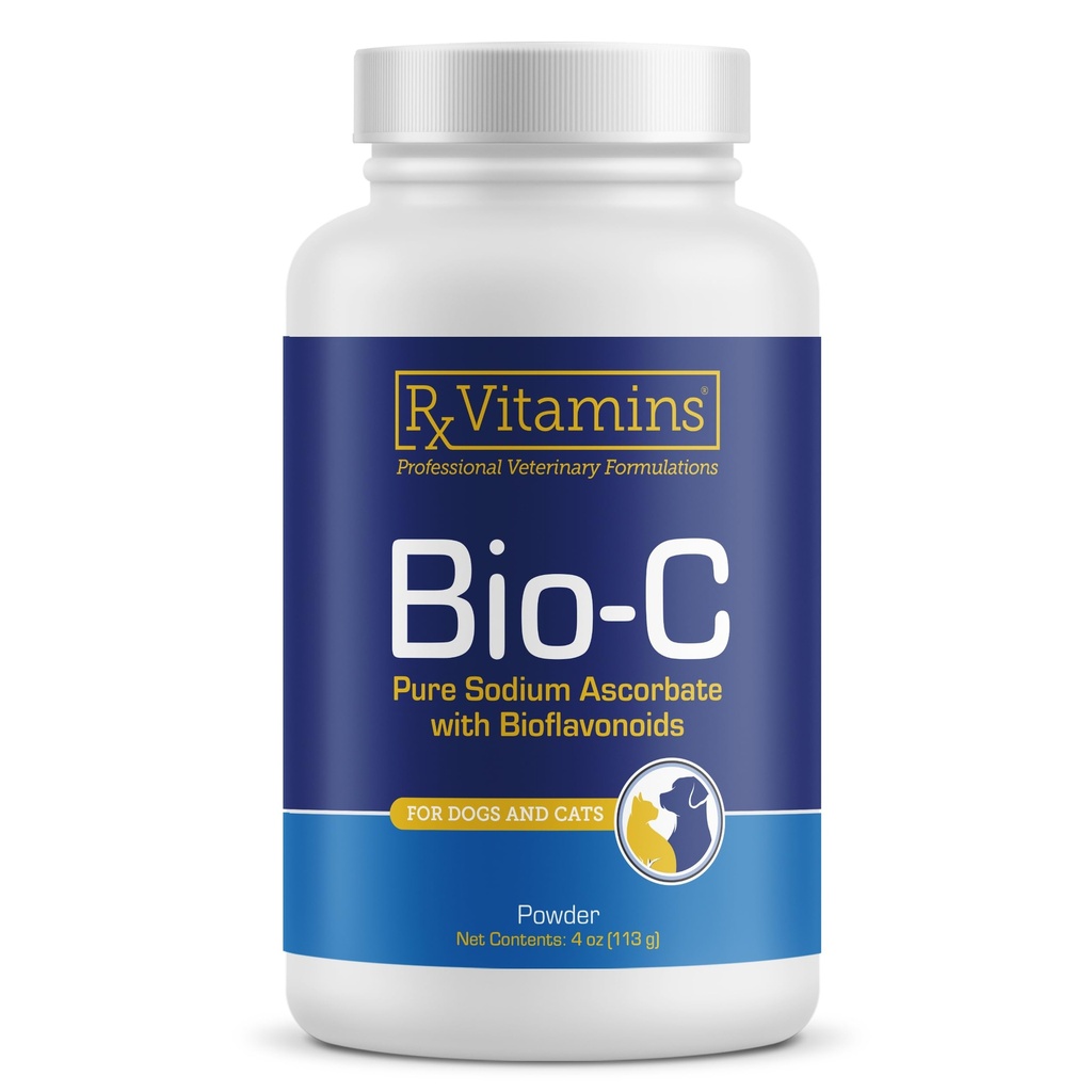Rx Vitamin Bio-C - Vitamin C untuk Anjing dan Kucing - dengan Lemon Bioflavonoid untuk Bantuan Allergy - Imune Dukungan Suplemen - Promemasuki Coat dan Skin Gabungan - 4 oz