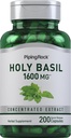 Piping Rock Holy Basil Capsules 124; 1600 mg 124; 200 Pil 14; Herb Leaf Extract 126; Tambahan untuk Perempuan dan Pria 124; Ocimum Tenuillorum 124; Non-GMO, Gluten Free