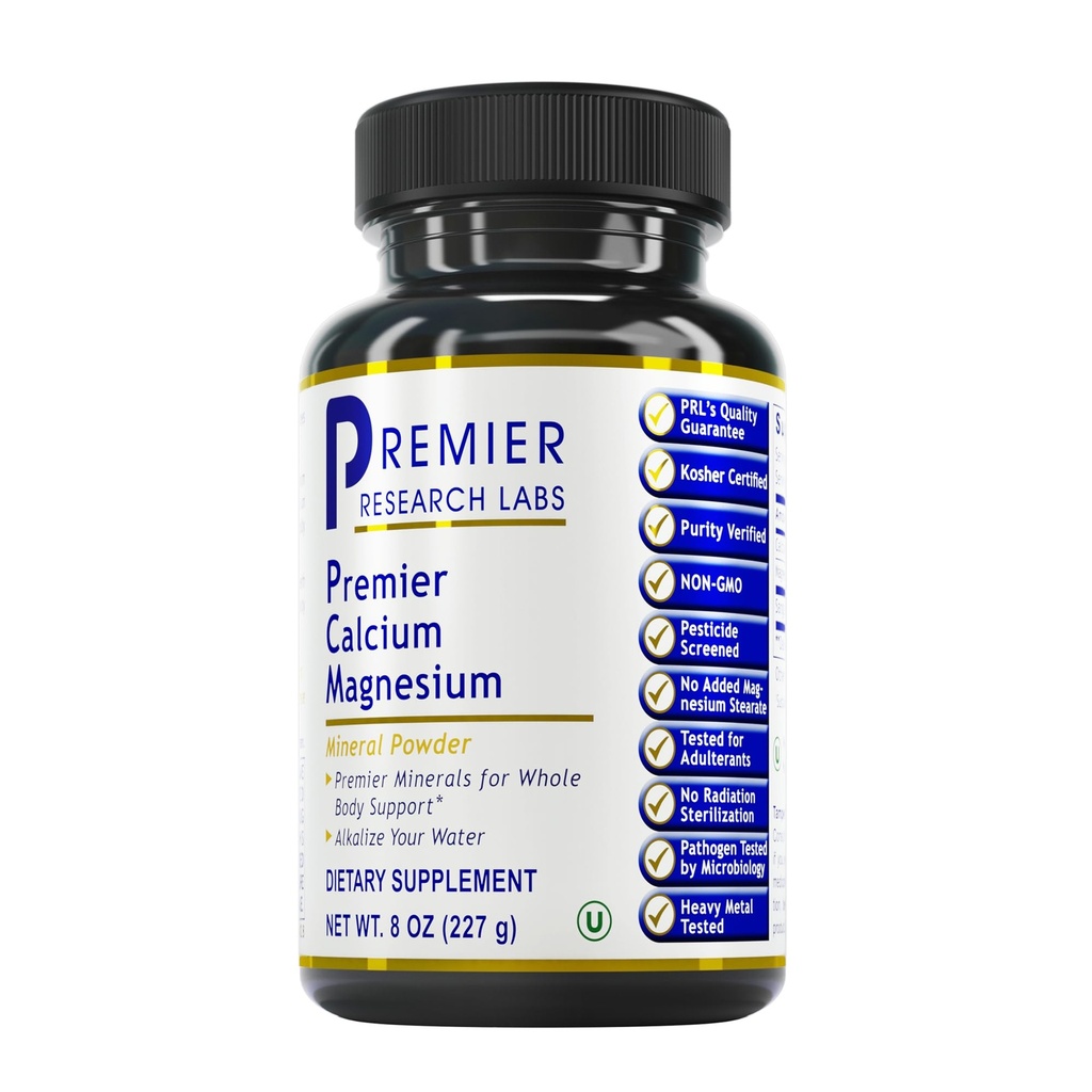 Premier Research Labs Kalsium Magnesium Powder - Natural Coral Kalsium Powder for Bone Health, Mix with Water for Alkali PH balance - 8 oz