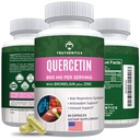 TRUTHENTICS Quercetin dengan Bromelain dan Zinc 1050mg - Premium Zinc Quercetin Suplemen untuk Imune, Respiratory & Seasonal Dupport - Non-GMO, Gluten Free - 60 Vevake Capsules