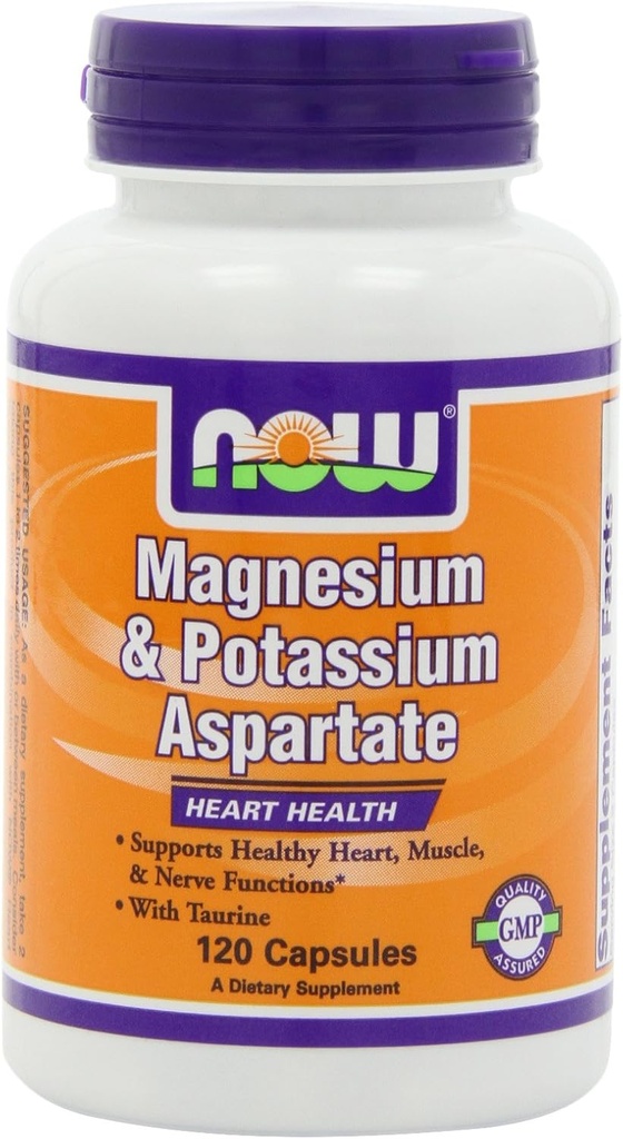 NOW Magnesium and Potasium Aspartate W / Taurine, 120 Capsules (Paket 2)