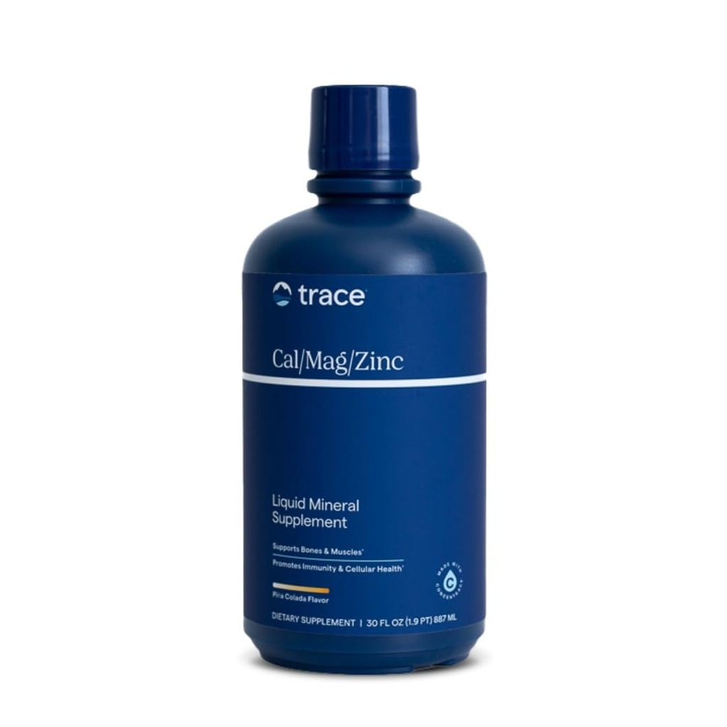 Telusuri Mineral 124; Liquid Cal / Mag / Zinc 124; Kalsium, Magnesium, Zinc, Vitamin D3 Suplemen 124; Mendukung Kadal Normal, Muscle, dan Bone Density 124; Natural Piña Colada Flavor 124; 32 plers, 32 fl oz.