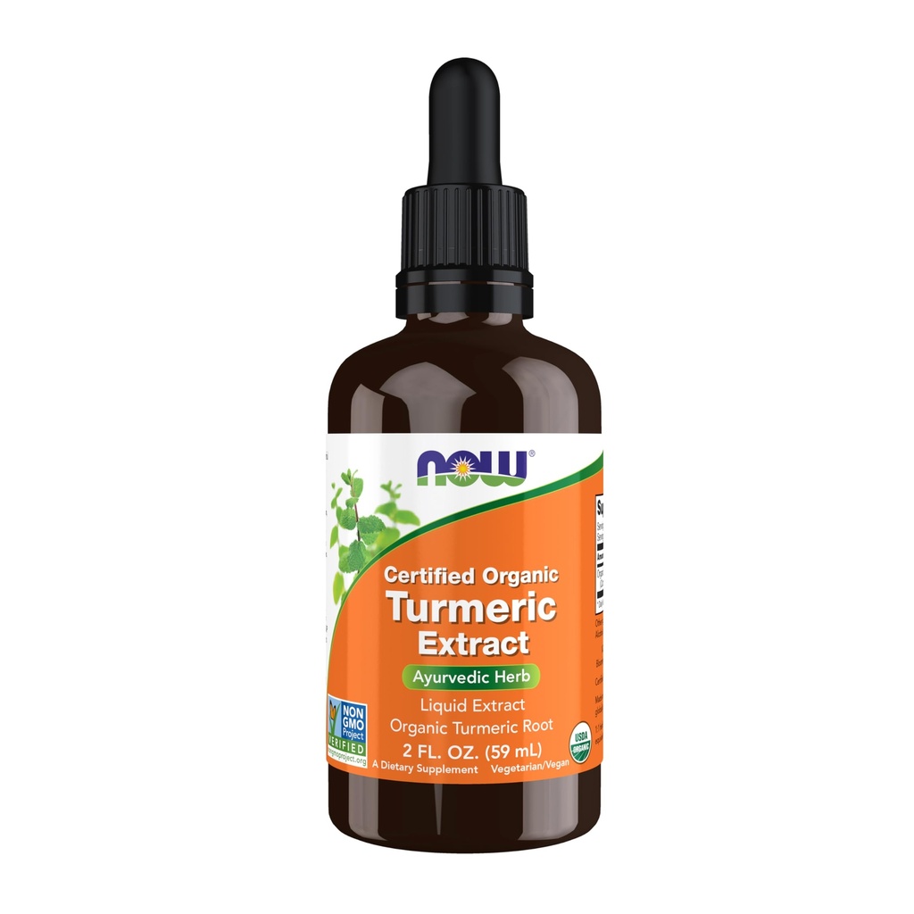 Sekarang Makanan Suplemen, Disertifikasi Ekstrak Organik, Ayurvedic Herb, Cair Ekstrak, Organik Turmeric Root 2 ons