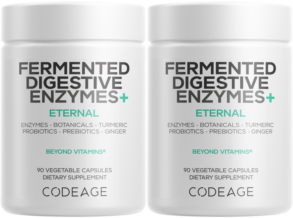 Codeage Digetical Enzymes Supplemen 3- Bulan - 14 Enzymes Digetical, Progories, Prefered Botanicals, Pembangkit Multi Pankreas Enzymes - 1 Kapsul hari - 2 - Pack