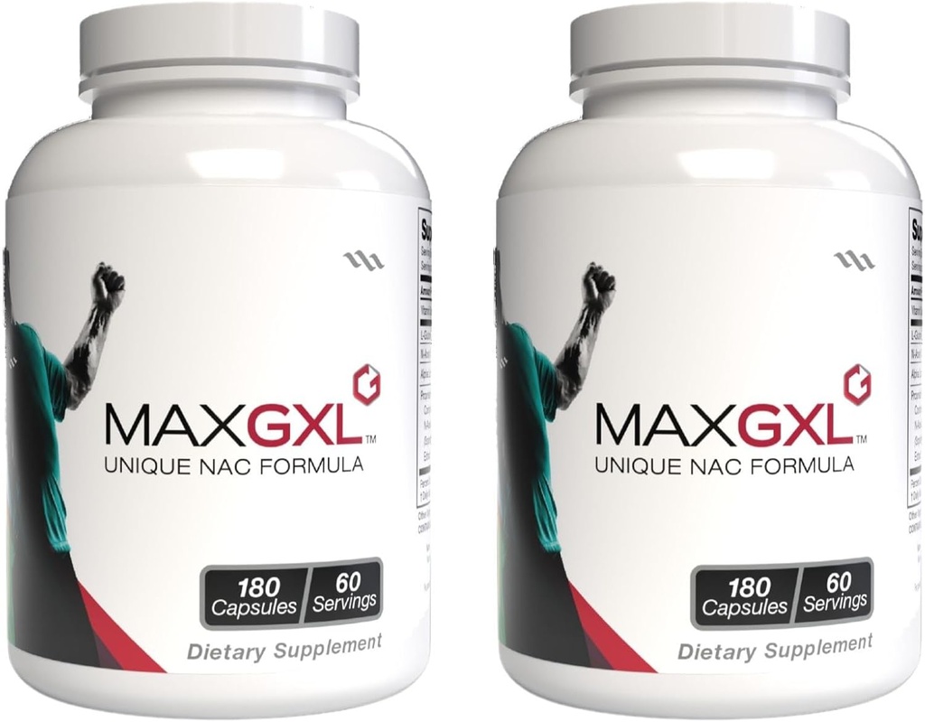 Max GXL, Unique NAC Formula, 180 Vegetable Capsules, 30 Servis (Paket 2)