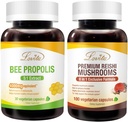 Lovita Bee Propolis Capsule & Premium Reishi Jamur Bundle. Suplemen Dietary Supports Better Nutition & Overall Well-Being