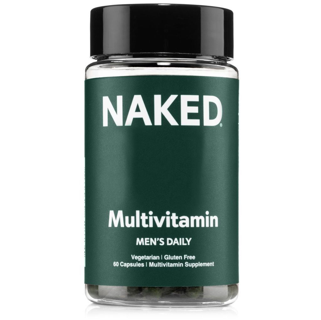 Multi Pria Telanjang - Daily Multivitamin untuk Pria - A, C, E, Selenium, Zinc, Fruit dan Super Green Ekstrts dan More to Boost Immune Dukungan - Gluten- Free dan Vegetarian Daily Vitamin - 60 Capsules