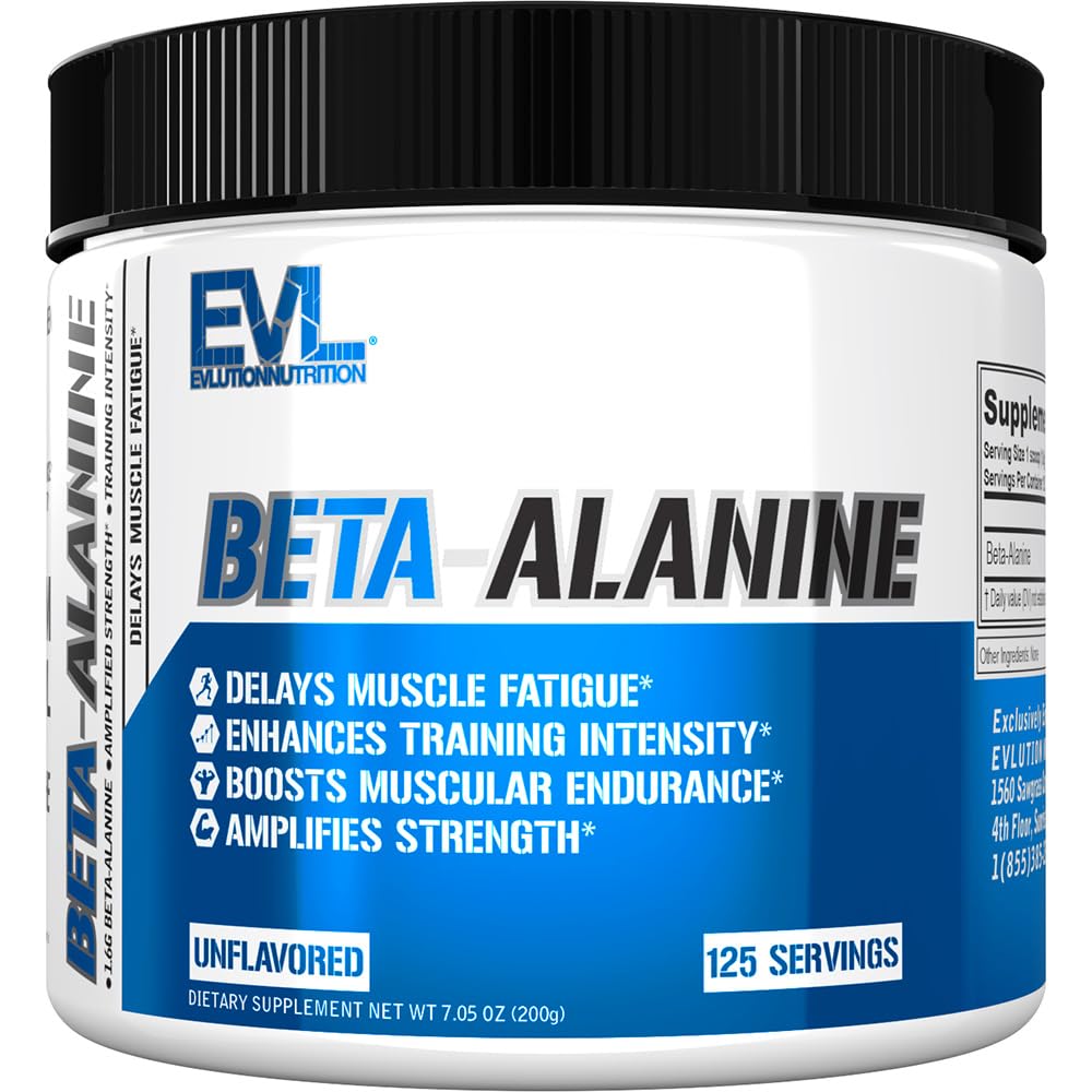 Evolution Nutition Beta- Alanine - Supports of Muscle Endurance, Intense Training & Power - 1.6g Pure Beta- Alanine Per Serving - Recovery - Dietary Suppplemen - Unflashder- 125