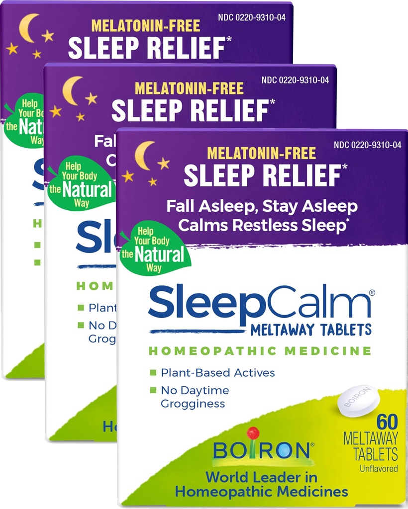Boiron SleepCalm Aid for Deep, Relaxing, Restful Nighttime Sleep - Melonain- Free and Non Habit-Forming - Dissolable Tablets - 180 Count