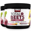 FORCE FASETOR Total Beets Energy Drink Mix 2-Pack, Superfood Beet Root Powder, Nitrate to Boost Energy, Dukungan Circulation, Blood Flow, Nitric Oxide dan Stamina, Heart Health Supplemen, 60 Servis