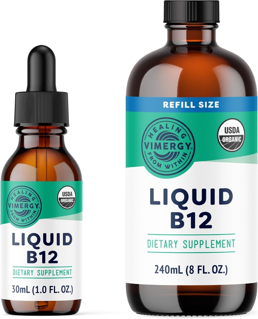 Vimergy Liquid B12 (30 mL) dan Cair B12 Isi (240 mL) - Bundle