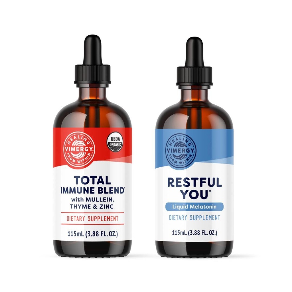 Vimergy Nighttime Fortifier Kit * - 2500 mcg Zinc, 5000 mcg Melattonin, 130mg Mullein Extract, 70 mg Thyme Extract. Perbaikan, membangun ulang dan memperbaharui Sel Kebal Selama Tidur. Vegan, Gluten- Bebas, Kosher