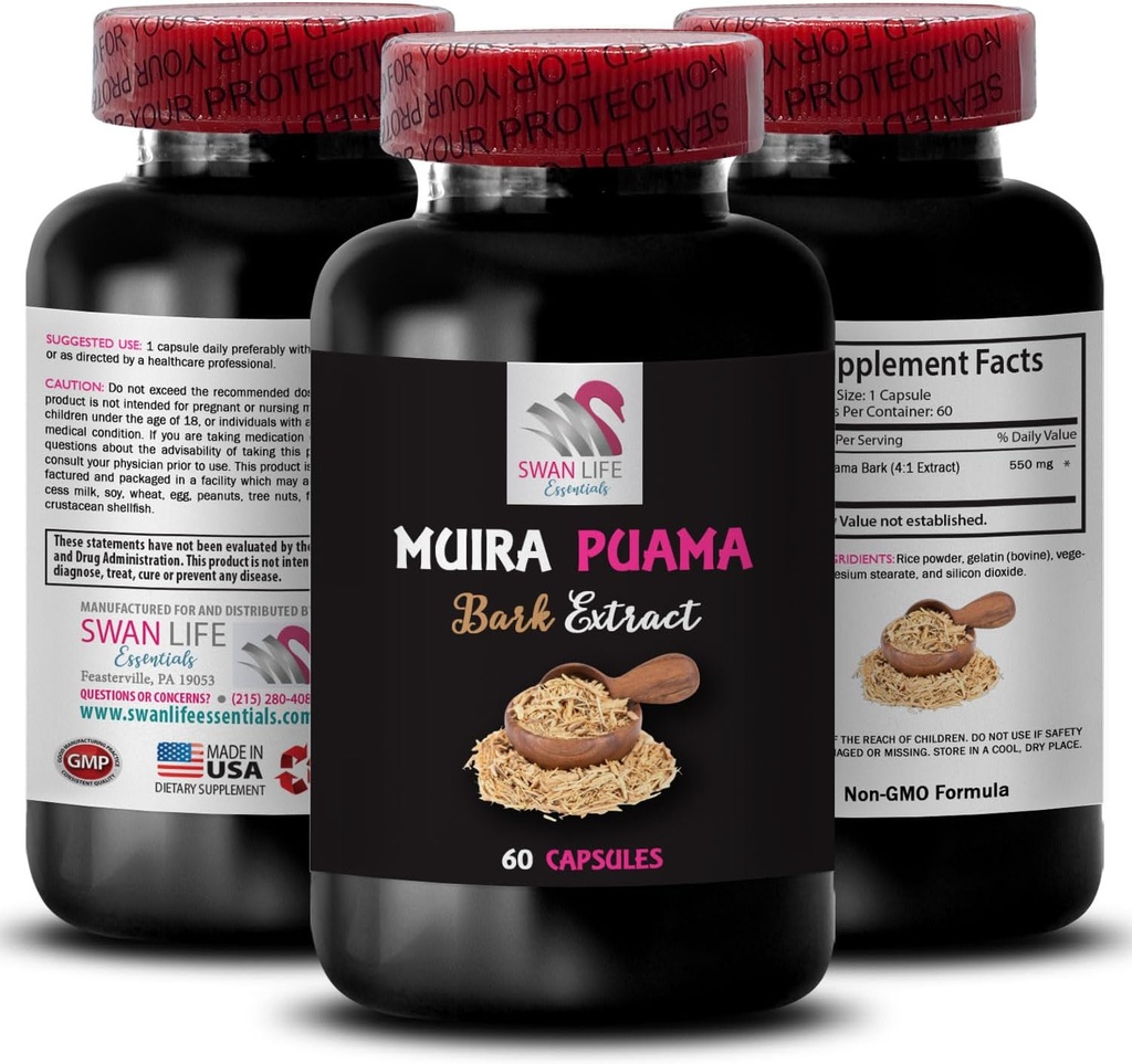 Mindful Boost - Muira PUAMA Bark - Balanced Energy, Sustainable Energy, Herbal Awake, Active Boost Formula, Natural Vital Energy, Plant Synergy Energy, Nature 's Energy 1 Bottle 60 Caps