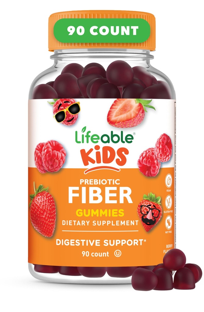 Lifeable Prebiotic Fiber Gummies for Kids 124; Kids Fiber Gummies 5g 144; Great Tasting Fiber Supplemen untuk Anak-anak 124; Premiotic Gummies for Digetical Health 124; Fiber Gummy for Children, Children
