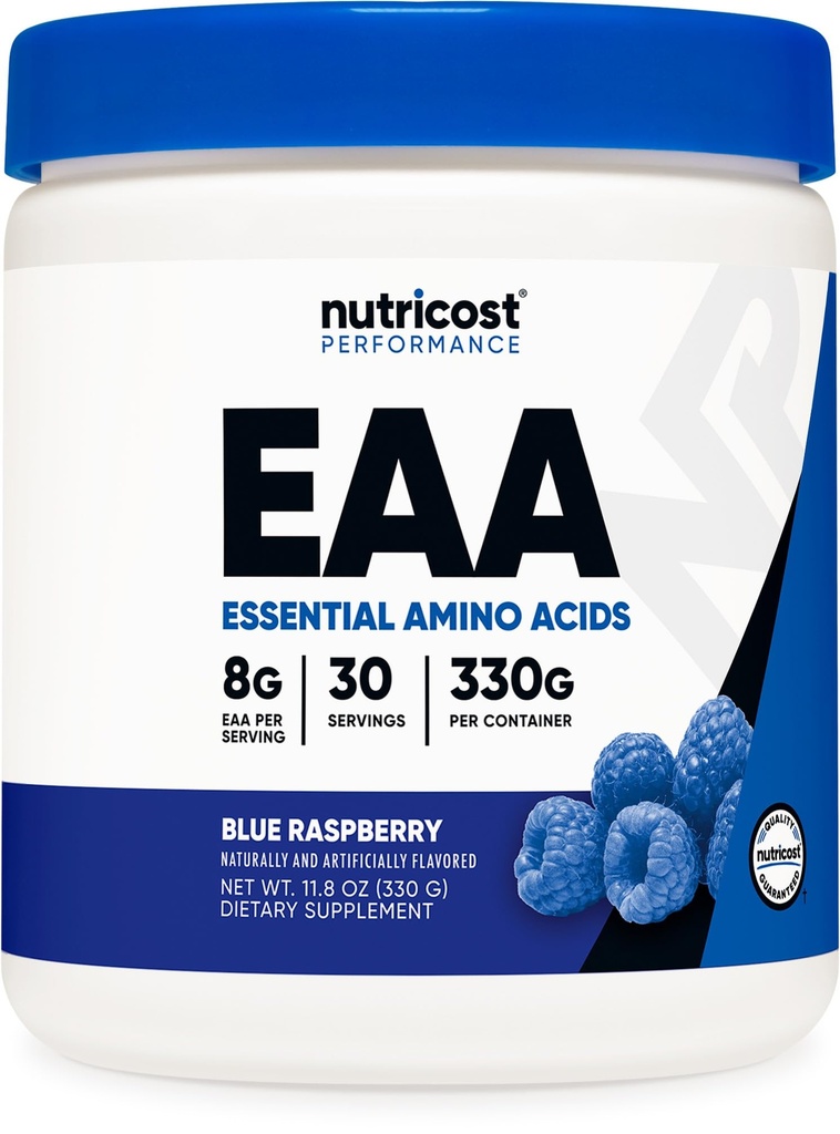 Nutricloss EAA Powder 30 Servis (Blue Raspberry) - EstiveAcids - Non-GMO, Gluten Free, Vegetarian Friendly