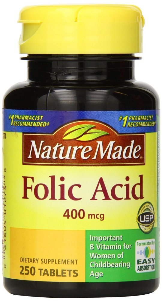 Nature Made Folic Acid 400 mcg 250 Cacah (4 Pack)