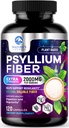 Psyllium Husk Fiber Suplemen 1500mg - Vegan Prebiotic, Soluble Fiber for Daily Digetical Health & Regularitas Dukungan, Natural Psyllium Powder Caps, Sugar- Free, Non-GMO & Gluten- Free - 120 Capsules