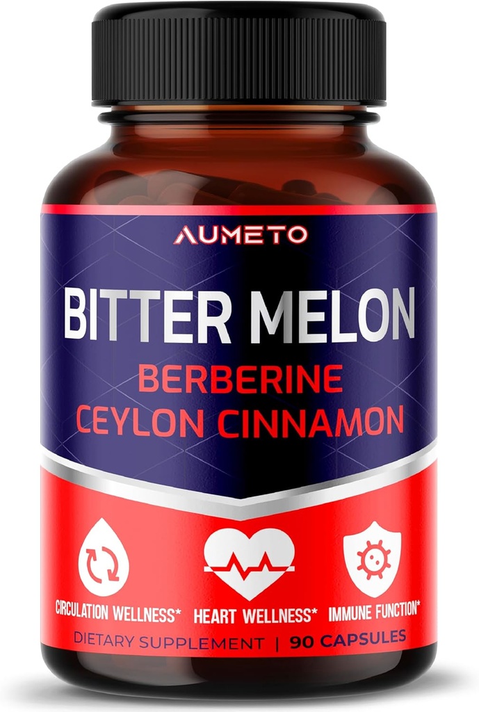 Bitter Melon Capsules - Enhanced with Berberine Ceylon Cinnamon for Circulation Wellness and Imune Fungsi (90 Count (Paket 1))