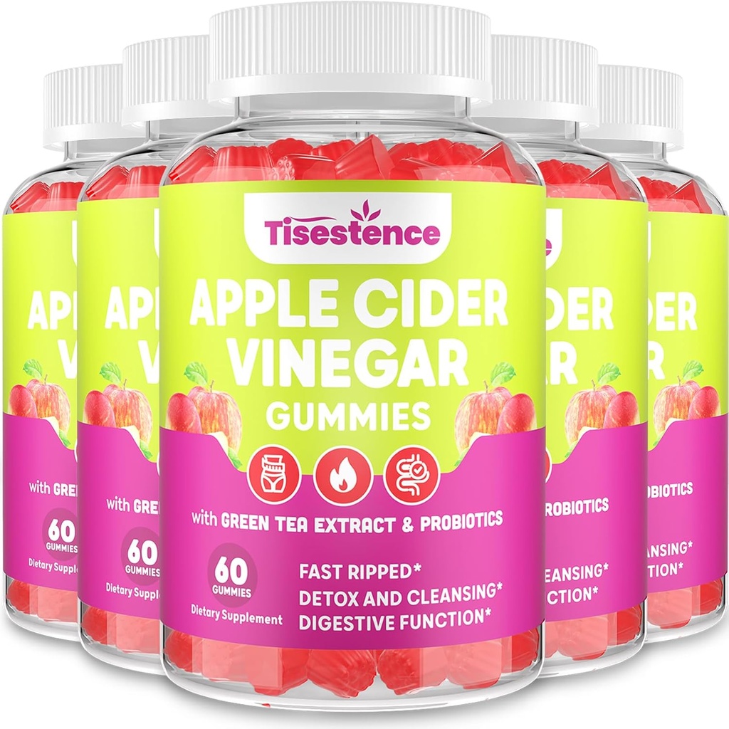 gummies Apple Cider Vinegar, Keto ACV Gummies 2000MG - Cleanse & Detox Diet, Max Power ACV Gummies with Green Tea, Raspberry, B12 and Program for Metabolisme & Digetical Health, Max Energy 5