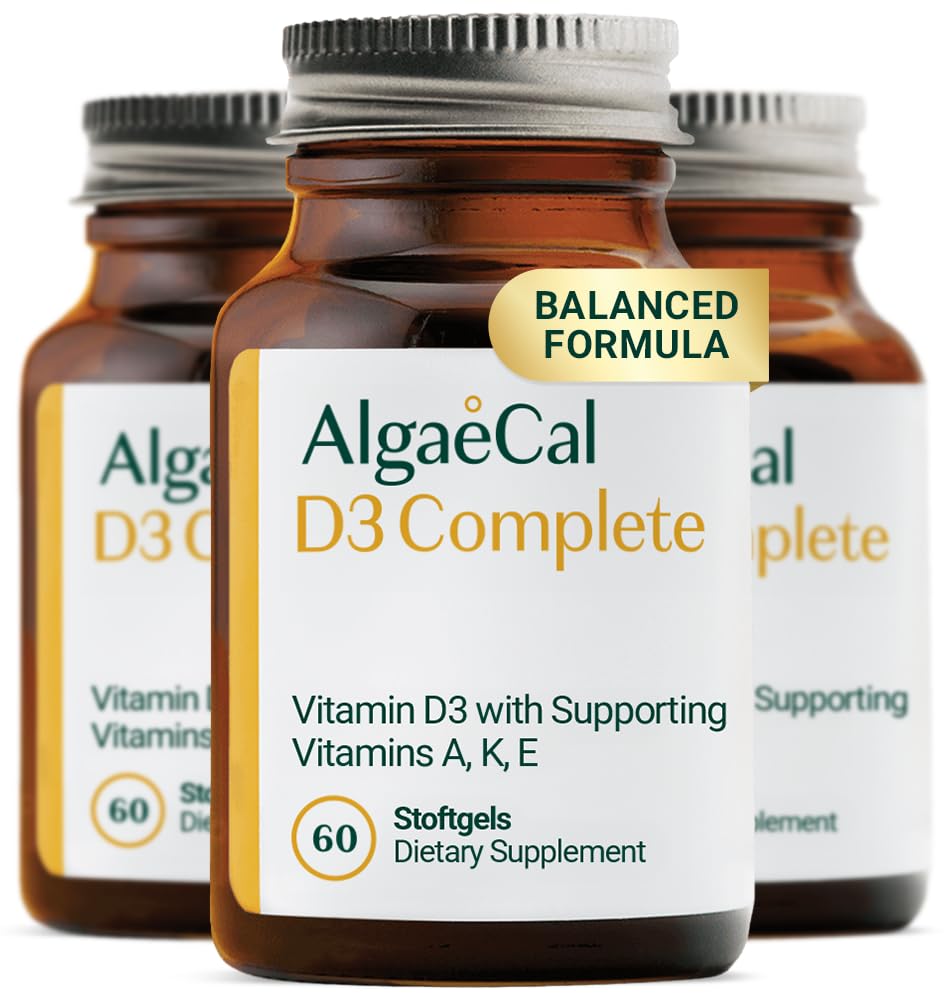 ALGAEKAL 4 -1 Vitamin D3 K2 Lengkap - ADK Vitamin Suplement, Enhanced Ammune Dukungan & Bone Health dengan D3 K2, A, & E - Whole Boodness & Bone Strength, 60 Eister - Swaltgelels