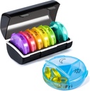 Kontainer Medical Organizer Weekly Pill, Round Pills Tales Organizers 7 Hari 3 Hari Sehari Dengan Kompartemen Besar, BPA Free Medication Separator untuk menahan Vitamin, Fish Oils, Supplemen