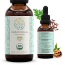 HerbEra Herbal Cleanse Organic Alcohol- Free Tacrture 124; Detox dan Cleanse Formula, Ekstment Explement 124; Organic Wormwood Herb, Black Walnut Hull, Cloves Flower Buds 124; Purge Extract (2 fl oz)
