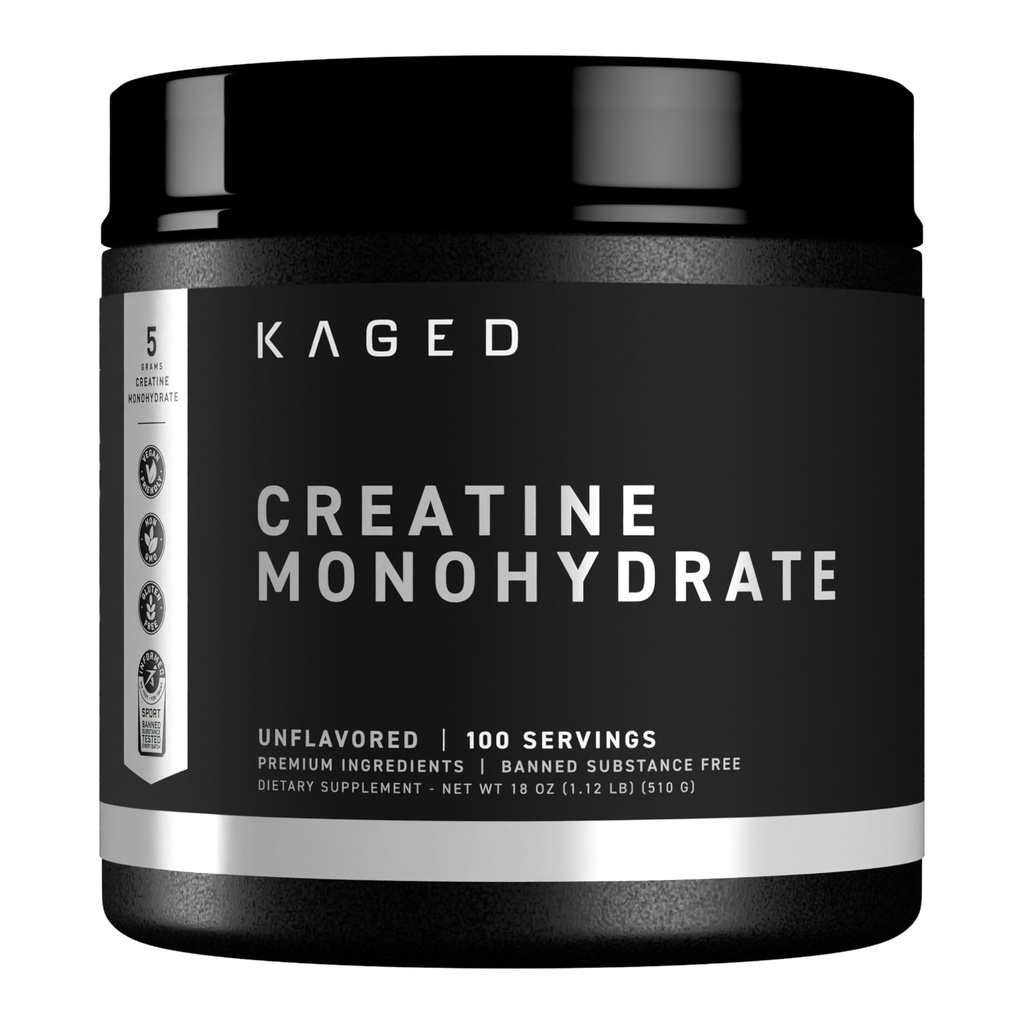 Kaged Creatine Monohydrate Micronized Powder 124; Unflashored 124; Muscle Building & Recevery 124; 5000 mg Per Serving 124; Vegan, Gluten Free, Easily Digetible 124; Support for Men & Women & Women 124100