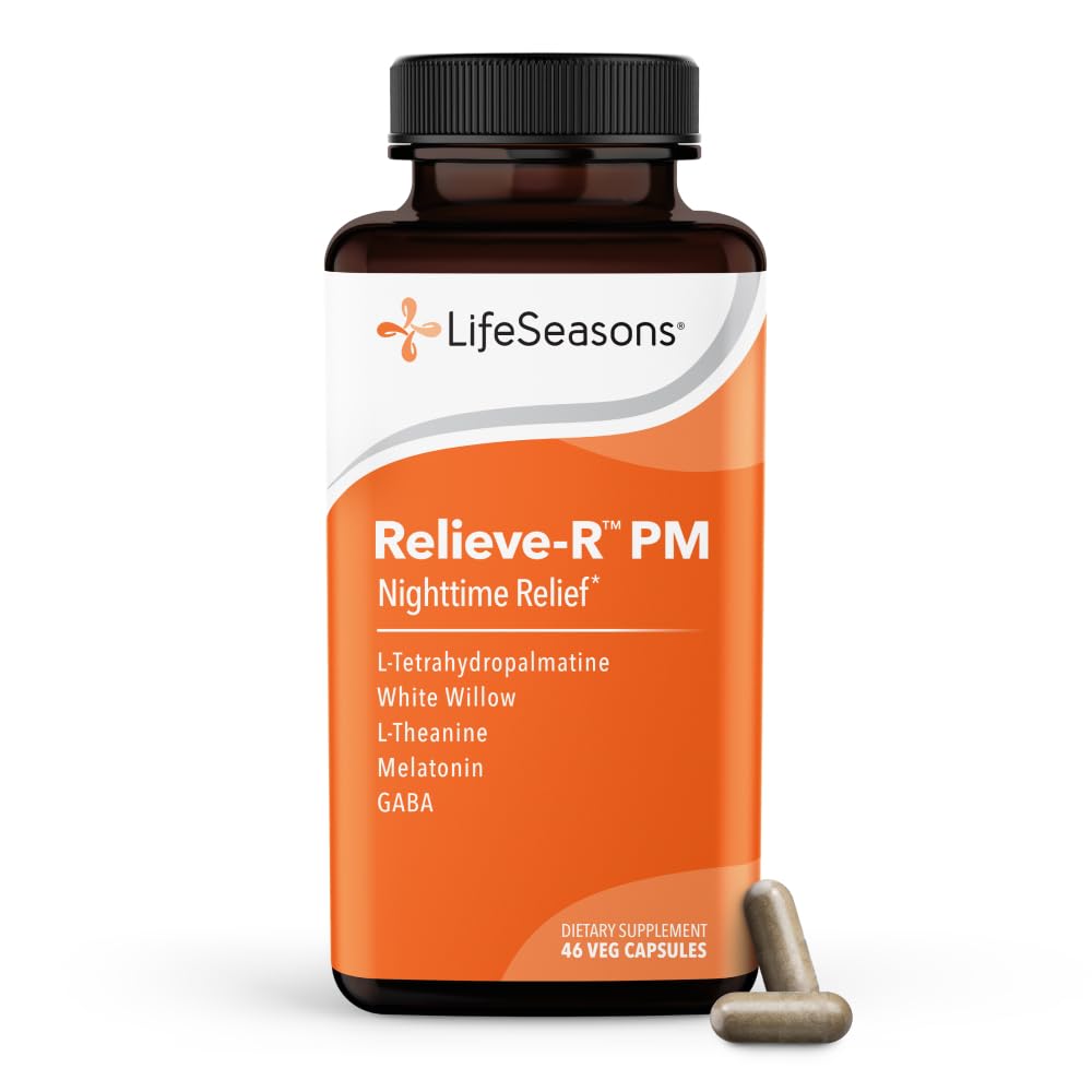 LifeSeasons Relieve- R PM - Eases Nighttime Aches & Discomfort - Relax Muscles - Calms The Gugup System - Support Natural Sleep Cycles & Non Habit Forming