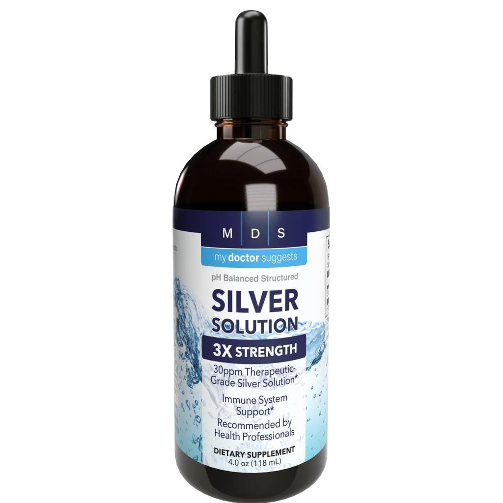 Alkaline Structured Silver Liquid 30ppp - Advanced Ammune Support Liquid Drops - Extra Strength Colloidal Silver Mineral Suplemen - Dibuat di USA (4 oz)