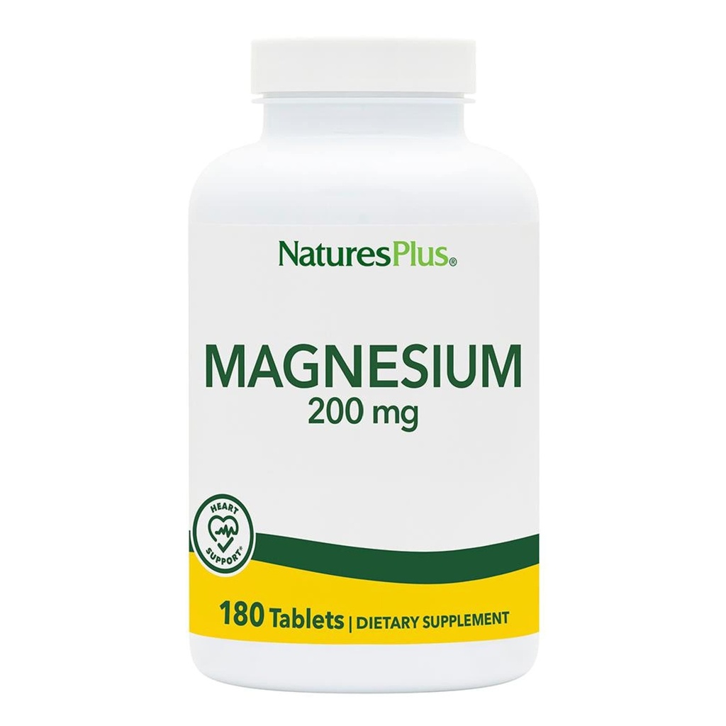NaturresPlus Magnesium - 200 mg, 180 tablet - Vegetarian, Gluten Free - 180 Servings