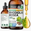 BiO KRAUTER Rhodiola Tambahan Liquid - Pure Rhodiola Rosea Tincture untuk Dukungan Kesetaraan - Alkohol & Sugar Extract - 4 Fl.Oz.