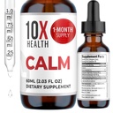 10X Health Calle L Theanine Tambahan Cairan Drops - 100mg L 'Theanine Drops & 100mg GABA Suplemen untuk mendukung Nerves, Tenang & Stress - Natural Flavor 2.03 Fl oz.
