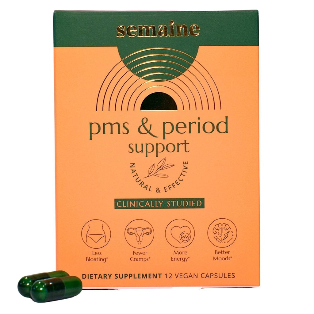 PMS & Relief Periode - Menstrual Rimps Relief: Tidak ada lagi Periode Kram, Mood Swings, atau Bloating. PMS Suplemen untuk Happy Hormon dan Peninggalan Periode. (12 Cacah)