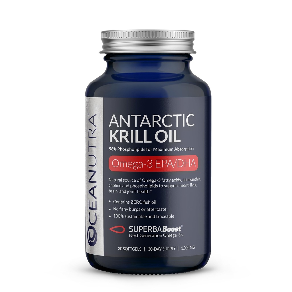 100% Murni Krill Oil 10000mg, Omega 3, Tertinggikonsentrasi 56% Phospholipids, Choline & Astaxanthin, Disediakan Antartika SuperbaBoost, DHA, EPA, Heart, Otak, Eye & Skin Care, No Fish Oil