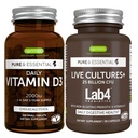 Daily Vitamin D3 + Live Cultures + Lab4 Problem Bundle, 365 2000iu Vitamin D3 Tablet + 25 Milyar CFU Lachoillus Acigherilus & Bifidobacterium dengan Non- Bloating Prebiotic, oleh Igennus