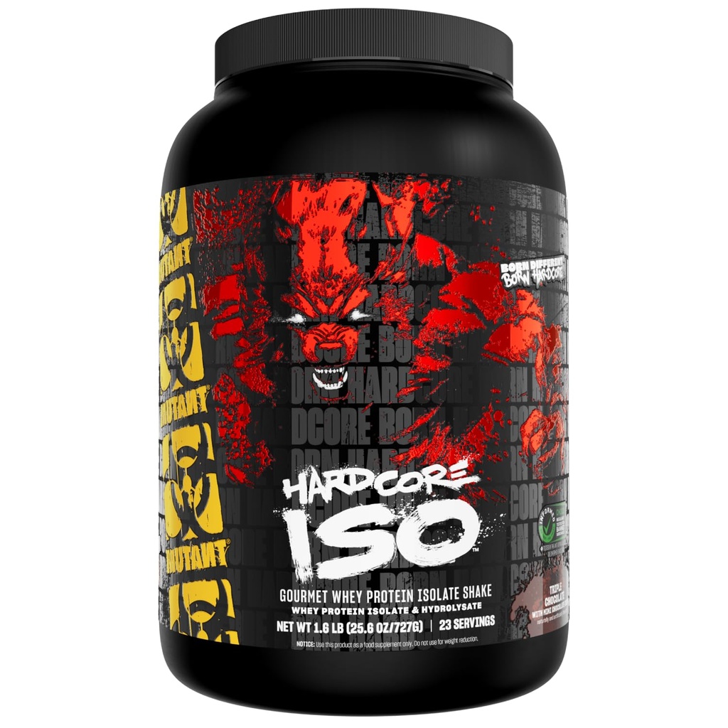 ISO Mutant Surge Whey Protein Pounder Acts Fast to Help Recover, Build Muscle, Bulk and Strength, Uses Only Ingredians, 1.6 Ib- Triple Chocolate