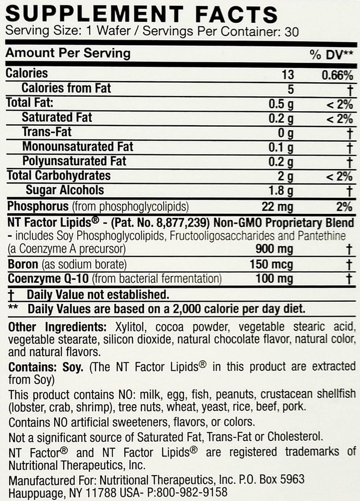 - Faktor NT dengan CoQ10 100 MG 30 Wafers Chocolate
