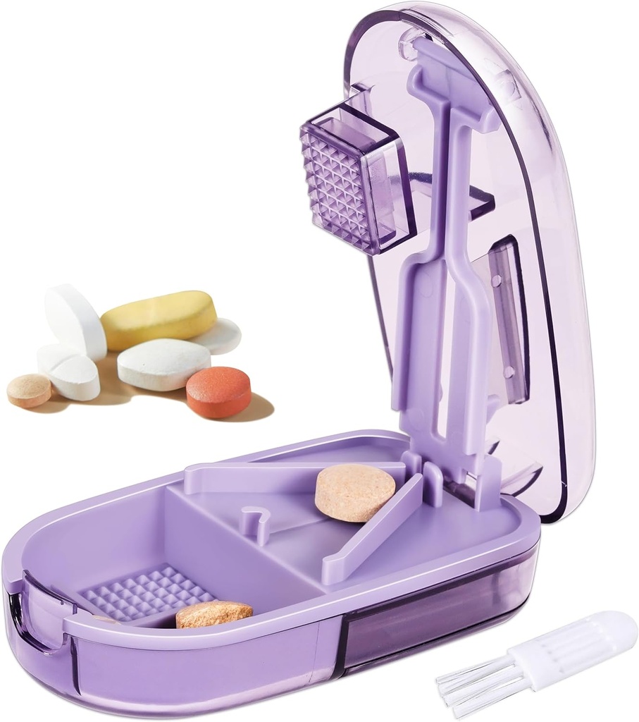 Pil Pill Cutter Splitter untuk Pil Kecil dan Kecil, atau Pil Besar. V-Shaped Desain untuk Multiple Sizes. Penjaga Pisau Keamanan.