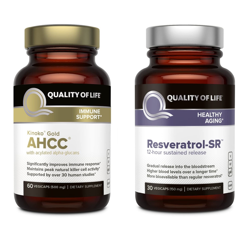Kualitas Kehidupan Fitur Kehidupan Kinoko Emas AHCC dan Resveratrol SR Lanjutkan Rilis Formula - Imune, Sehat Aging Bundle