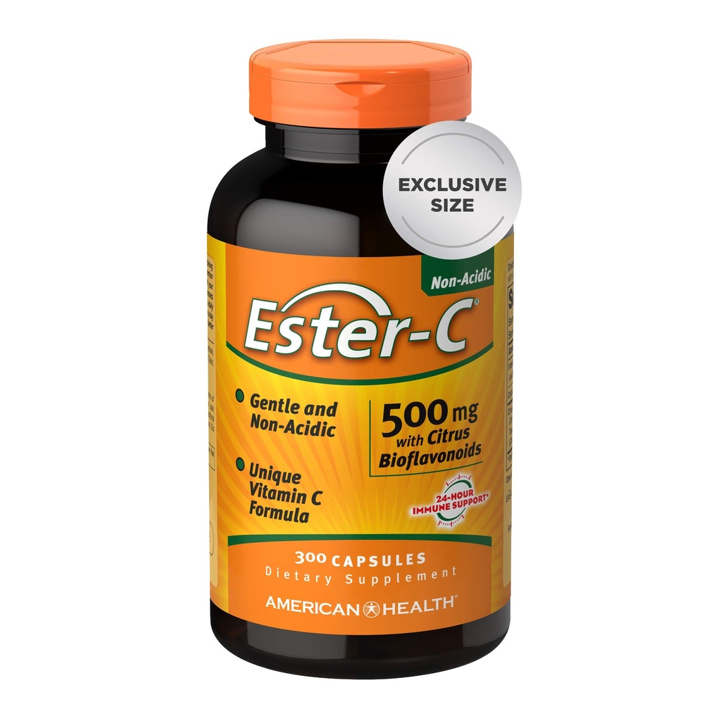 American Health Ester-C 500 mg with Citrus Bioflavonoid Capsules, 300 Count