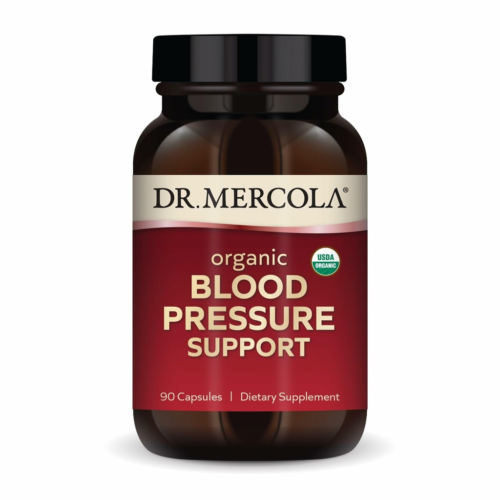 Pendukung Tekanan Darah Organik Dr. Mercola - Mendukung Sirkulasi Kesehatan - Ekstrak Panen Potency - Non-GMO & Soy- Bebas - 90 Kapsul (90 Hamba)