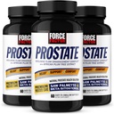 FORCE FACTOR Prostate, 3- Pack, Saw Palmetto dan Beta Sitosterol Suplemen untuk Men, Prostate Health Dukungan, Ukuran Bantuan, Pengatur Pembebasan, Mengurangan Jam Malam, 180 Softgels