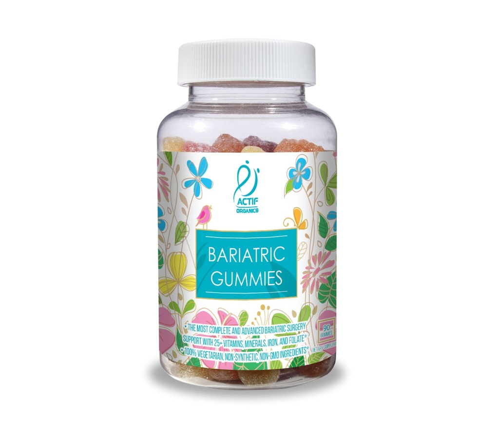 ACTIF Bariatric Gummies with 25 + Organic Vitamin and Minecate for Bariatric Bedah, Advanced Formula - Non GMO, 90 Count